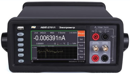 Прецизионный измеритель малых токов и больших сопротивлений - электрометр АКИП-2701